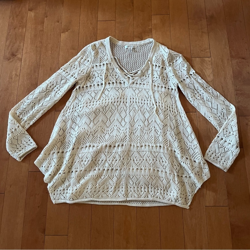 JohnPaulRichard Crochet Sweater Tank Set Cream Small